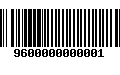 Código de Barras 9600000000001