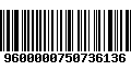 Código de Barras 9600000750736136