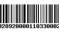 Código de Barras 971028920000110330002831