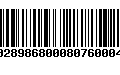 Código de Barras 971028986800080760004621