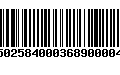 Código de Barras 971502584000368900004421