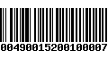 Código de Barras 97400490015200100007009