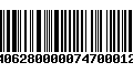 Código de Barras 9740628000007470001209