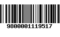 Código de Barras 9800001119517