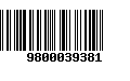 Código de Barras 9800039381