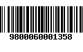 Código de Barras 9800060001358