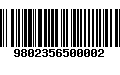 Código de Barras 9802356500002