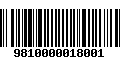 Código de Barras 9810000018001