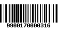 Código de Barras 9900170000316