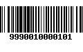 Código de Barras 9990010000101