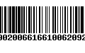 Código de Barras 9990200661661006209283