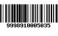 Código de Barras 9998910005035