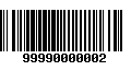 Código de Barras 99990000002