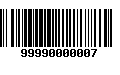 Código de Barras 99990000007