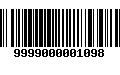 Código de Barras 9999000001098