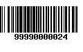 Código de Barras 99990000024