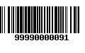 Código de Barras 99990000091