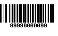 Código de Barras 99990000099