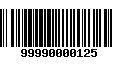 Código de Barras 99990000125