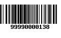 Código de Barras 99990000138