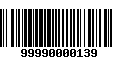 Código de Barras 99990000139