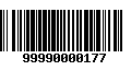 Código de Barras 99990000177