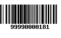 Código de Barras 99990000181