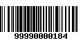 Código de Barras 99990000184