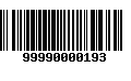 Código de Barras 99990000193