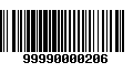 Código de Barras 99990000206