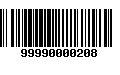 Código de Barras 99990000208