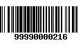 Código de Barras 99990000216