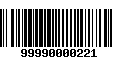 Código de Barras 99990000221