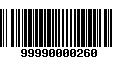 Código de Barras 99990000260