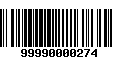 Código de Barras 99990000274