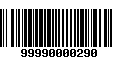 Código de Barras 99990000290