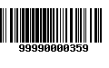 Código de Barras 99990000359