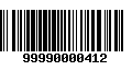 Código de Barras 99990000412