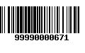 Código de Barras 99990000671