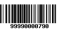 Código de Barras 99990000790