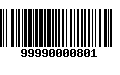 Código de Barras 99990000801