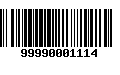 Código de Barras 99990001114