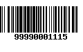 Código de Barras 99990001115