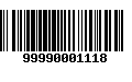 Código de Barras 99990001118