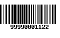 Código de Barras 99990001122