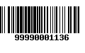 Código de Barras 99990001136