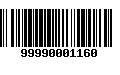 Código de Barras 99990001160