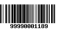 Código de Barras 99990001189