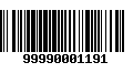 Código de Barras 99990001191