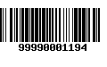 Código de Barras 99990001194